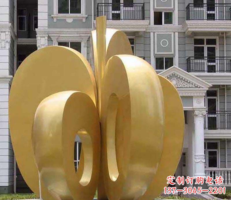 信阳不锈钢苹果雕塑极具视觉震撼力