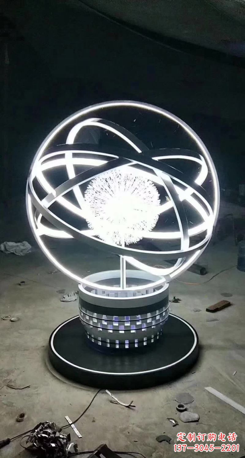 信阳不锈钢蒲公英圆环雕塑艺术之美