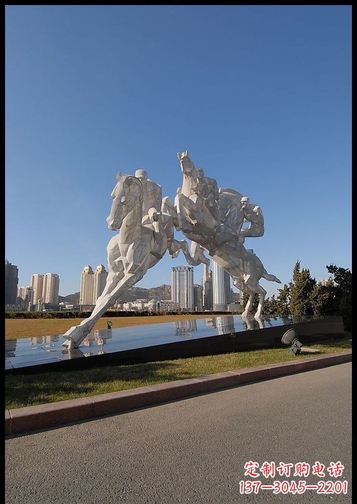信阳不锈钢骑马雕塑精美的艺术品