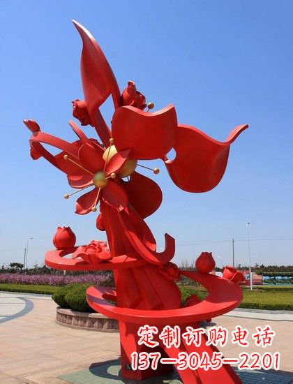 信阳不锈钢石榴花雕塑艺术与美学的完美结合