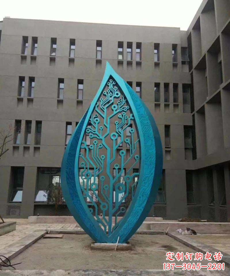 信阳不锈钢树叶雕塑精美的艺术品