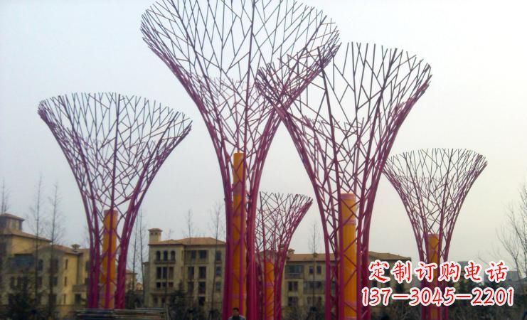 信阳不锈钢树枝雕塑——点缀城市景观