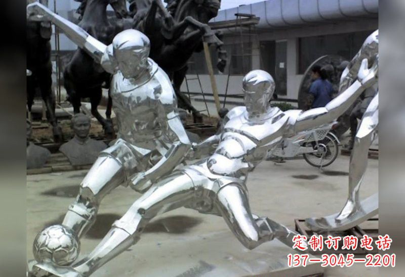 信阳足球不锈钢抽象雕塑