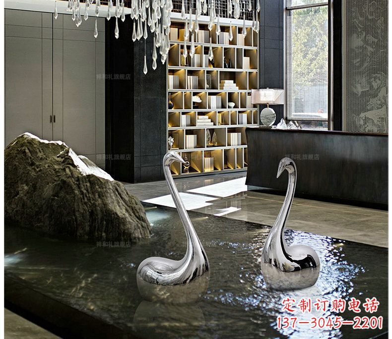 信阳精致的不锈钢天鹅雕塑