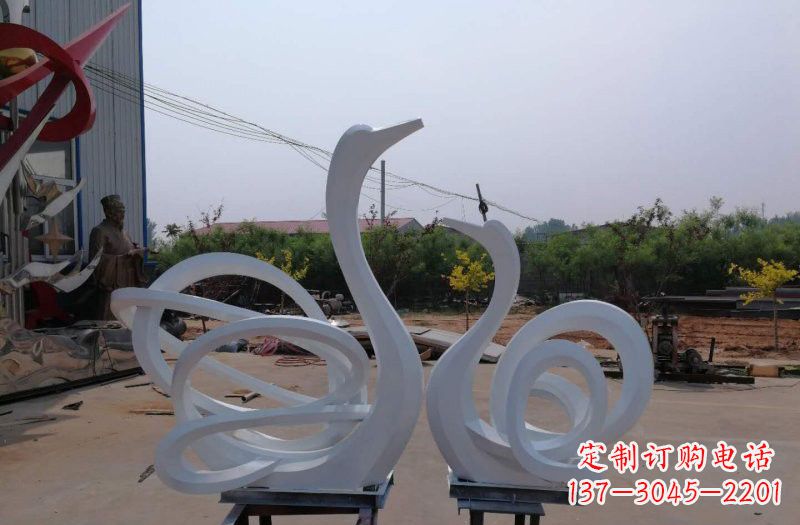 信阳精美不锈钢天鹅雕塑