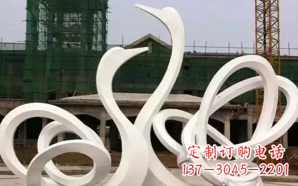 信阳不锈钢天鹅雕塑美丽而优雅