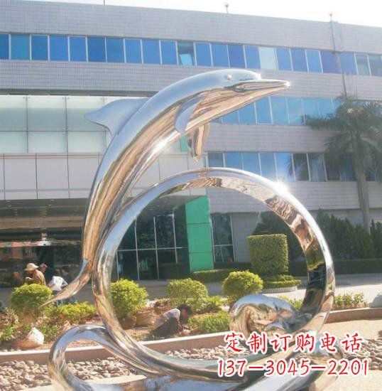 信阳不锈钢海豚雕塑精致而灵动