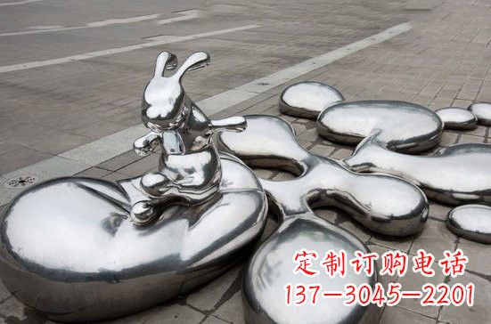 信阳不锈钢兔子雕塑