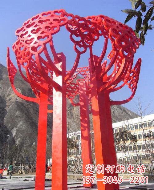 信阳不锈钢树叶雕塑