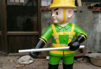 信阳玻璃钢消防员雕塑——让爱与勇气永恒