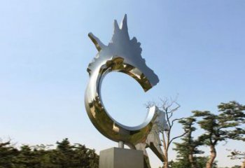 信阳不锈钢抽象龙头雕塑