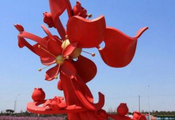 信阳不锈钢石榴花雕塑艺术与美学的完美结合