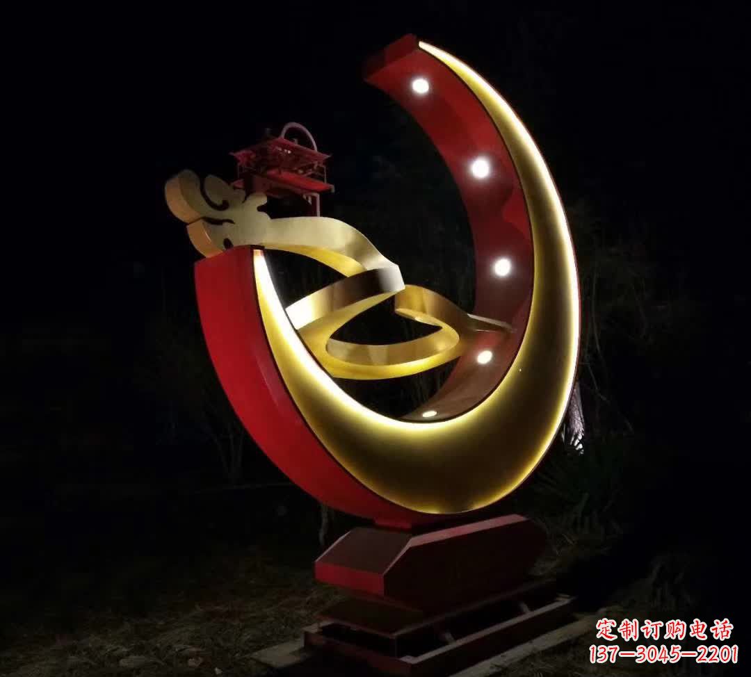 信阳不锈钢月亮雕塑静谧中的经典之美