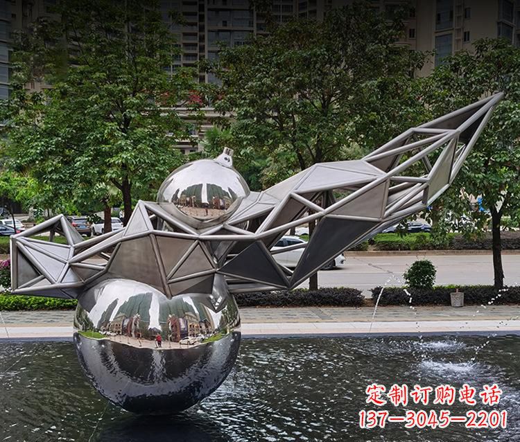 信阳不锈钢葫芦雕塑美丽耐用的艺术杰作