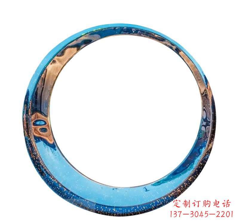 信阳不锈钢创意景观圆环雕塑——美化城市的创意艺术