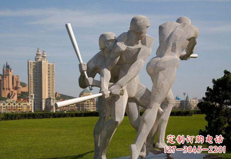 信阳棒球雕塑象征着美好回忆