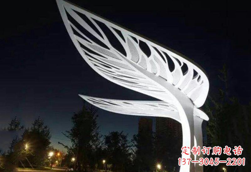 信阳不锈钢大型树叶雕塑