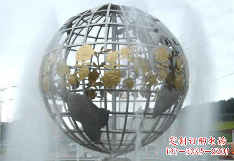信阳不锈钢地球仪雕塑象征着地球家园