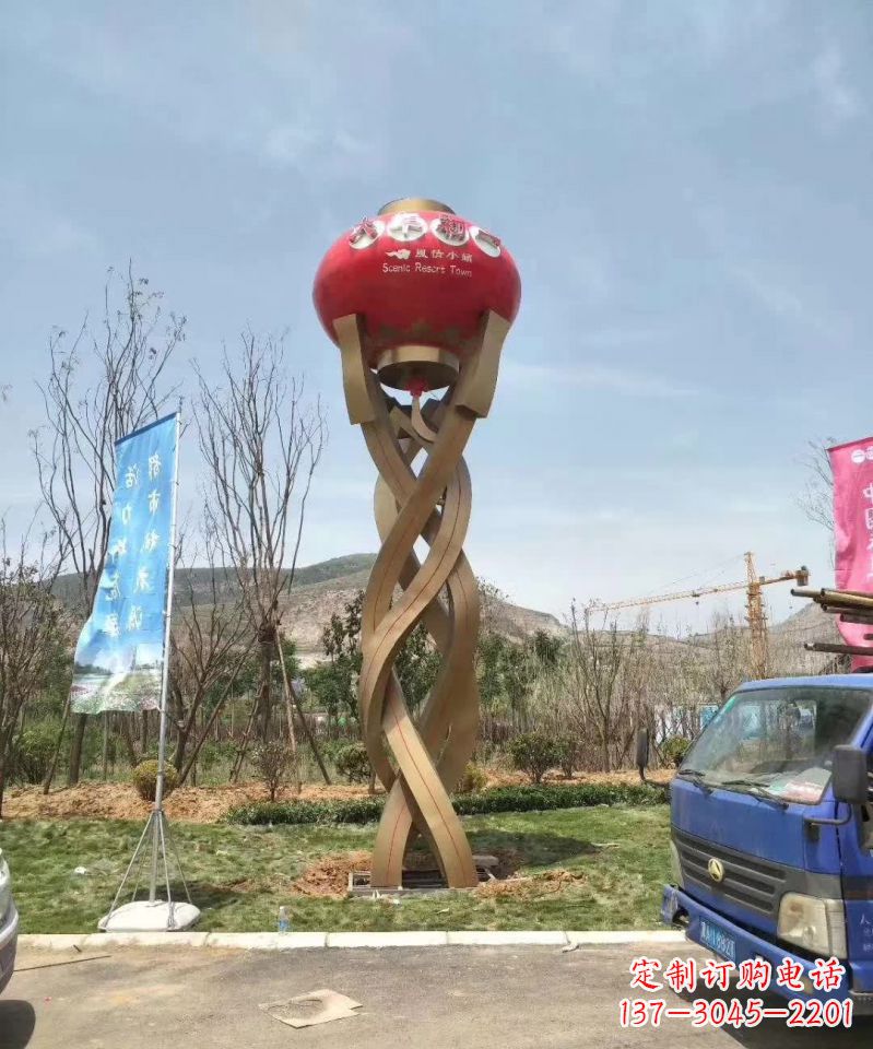 信阳不锈钢灯笼雕塑灯笼照亮未来