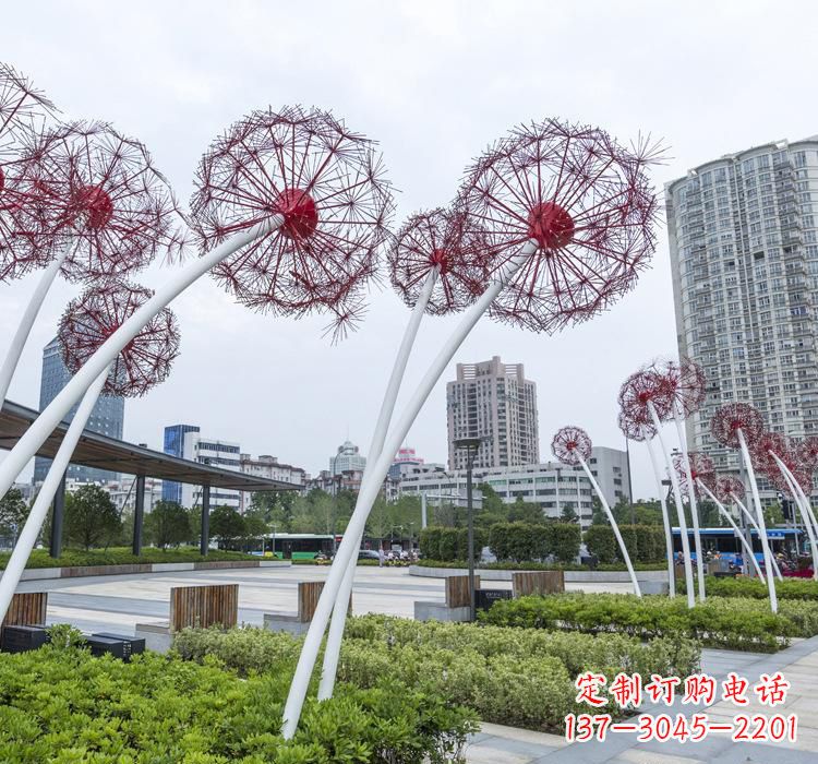 信阳不锈钢蒲公英雕塑色彩缤纷的自然之美