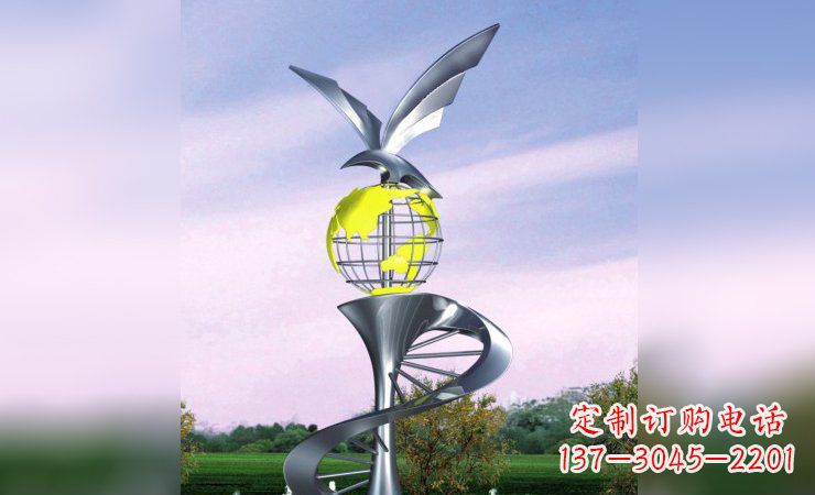 信阳雄鹰展翅,不锈钢雕塑飞翔