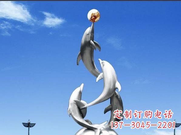 信阳不锈钢海豚雕塑精致美观的艺术品