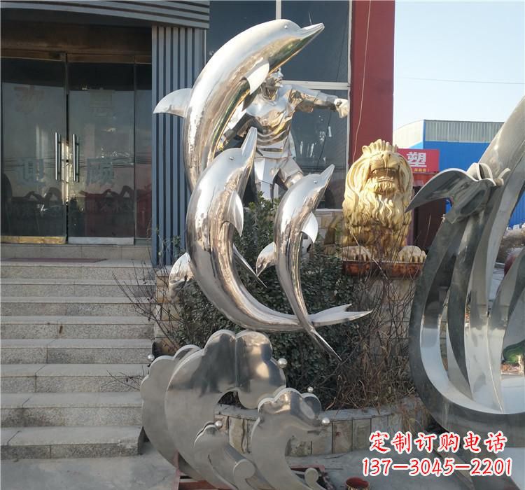 信阳不锈钢海豚雕塑——精美外观,传递环保理念