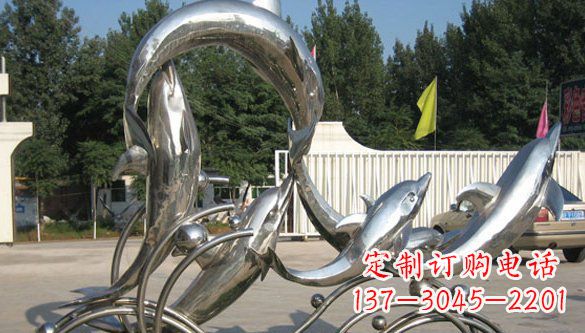 信阳不锈钢海豚雕塑精美雕刻展现海洋之美