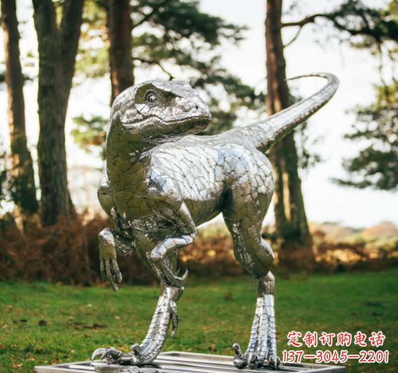 信阳不锈钢恐龙雕塑一种古老灵动的艺术