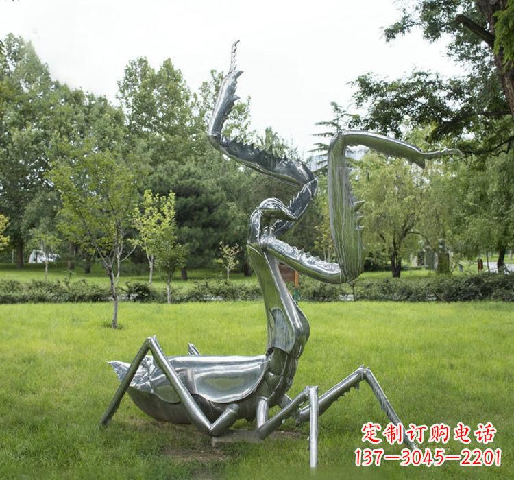 信阳不锈钢螳螂雕塑精雕细琢的艺术瑰宝