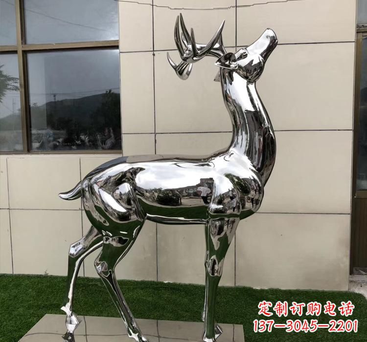 信阳不锈钢动物梅花鹿雕塑美观耐用