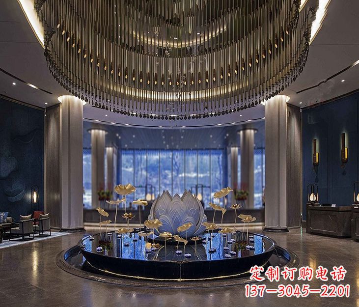 信阳不锈钢锻造荷花雕塑精美无比
