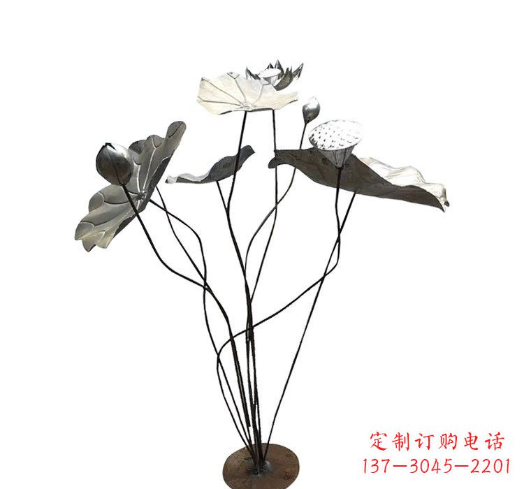 信阳不锈钢锻造莲花雕塑精美外形,长久耐用