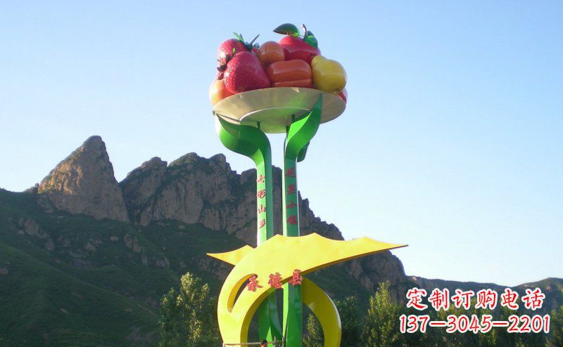 信阳不锈钢制作的苹果雕塑