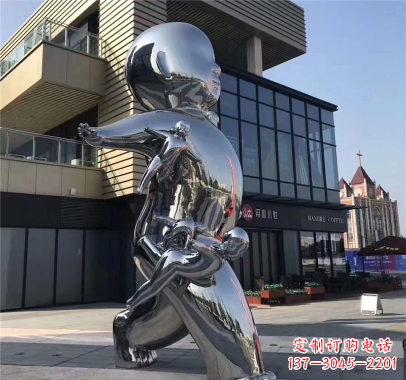 信阳不锈钢儿童雕塑精致的艺术之作