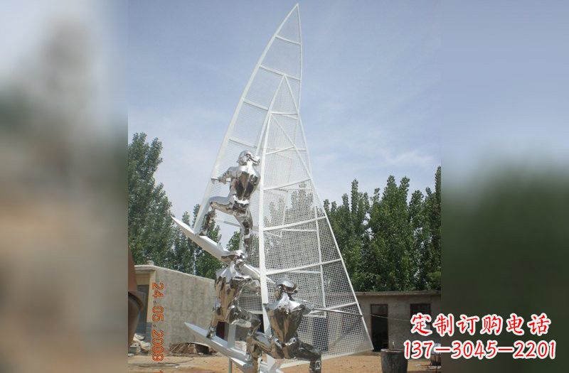 信阳不锈钢帆船雕塑精美的艺术品