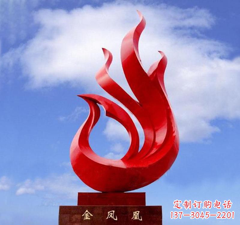信阳不锈钢凤凰雕塑——精致灵动的艺术品
