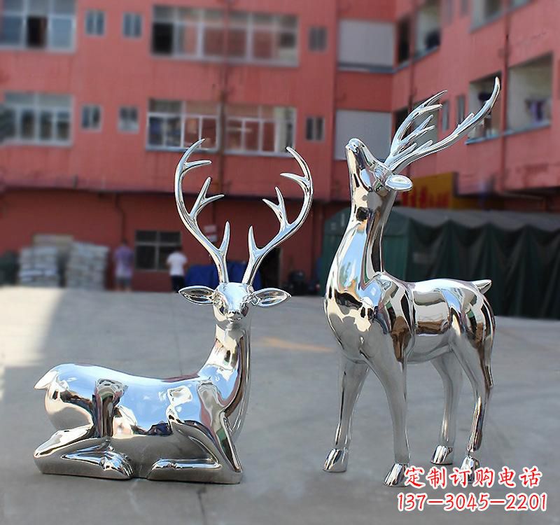 信阳不锈钢仿真梅花鹿雕塑——精致美观