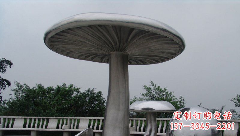 信阳不锈钢仿真蘑菇凉亭雕塑