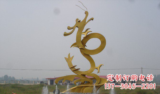信阳不锈钢飞龙雕塑精美传承中华文化