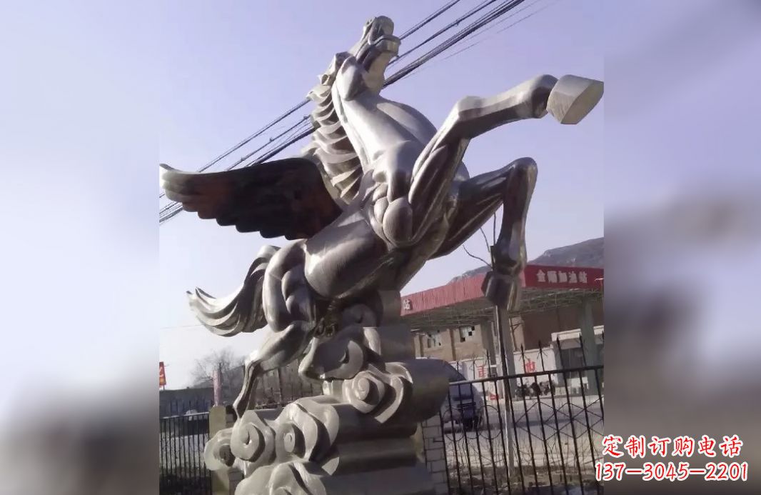 信阳不锈钢飞马雕塑精致美观的艺术作品