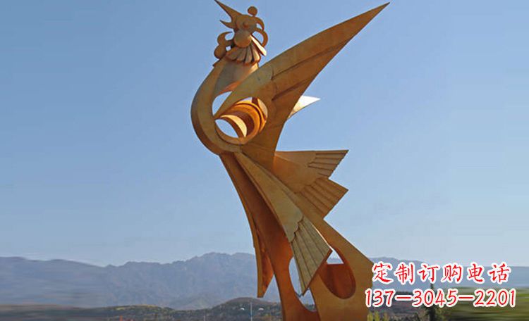 信阳不锈钢凤凰雕塑,给环境增添灵动之美