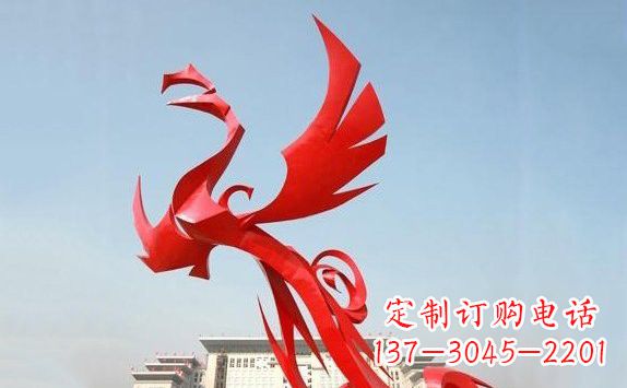 信阳不锈钢凤凰展翅雕塑精致的艺术品