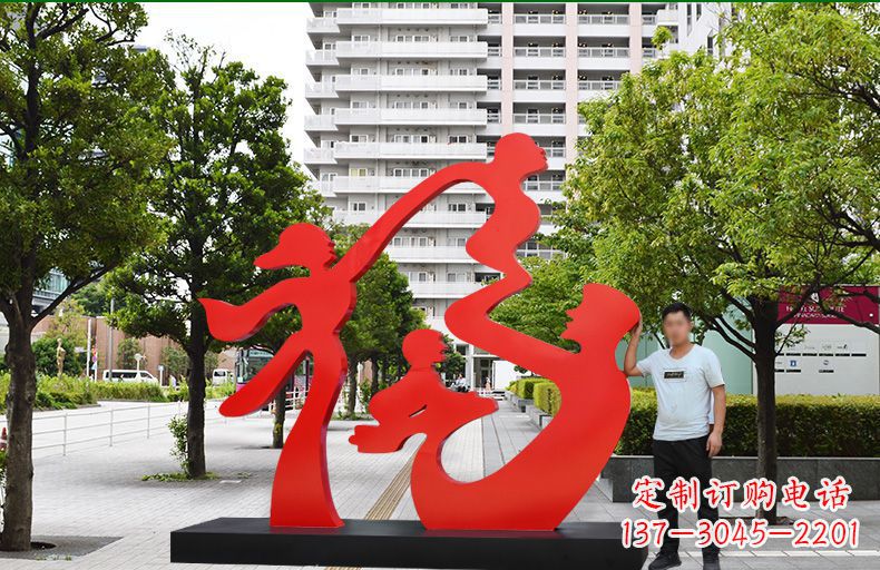 信阳不锈钢福字雕塑传递美好祝福