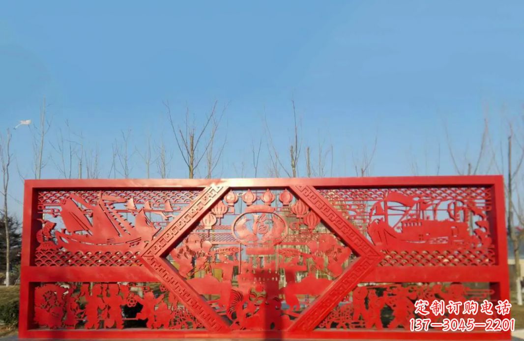 信阳不锈钢福字雕塑——点亮广场景观