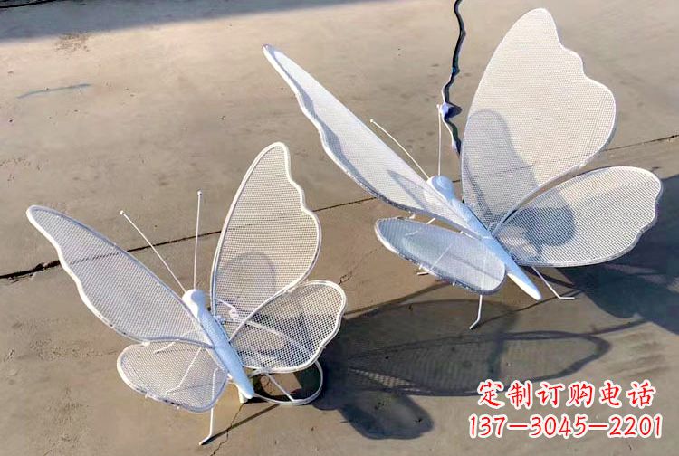 信阳不锈钢钢丝网格蝴蝶雕塑——灯光下的灵动之美