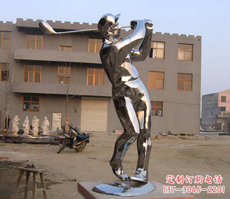 信阳高尔夫雕塑一种不锈钢制作的艺术品