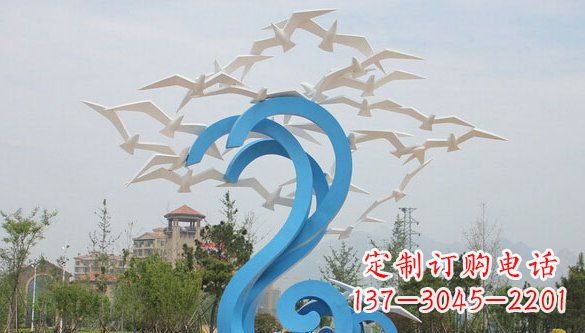 信阳鸽子雕塑不锈钢的象征