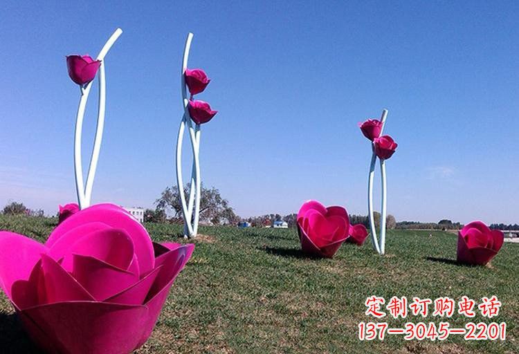 信阳不锈钢玫瑰雕塑美丽的艺术之作