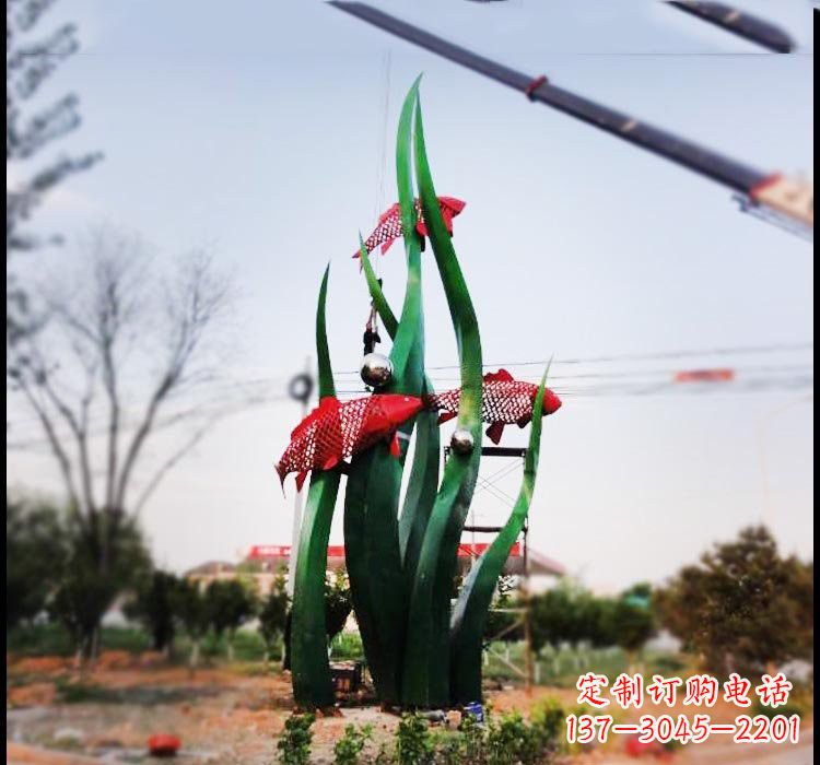 信阳不锈钢鲤鱼雕塑美轮美奂的艺术之作